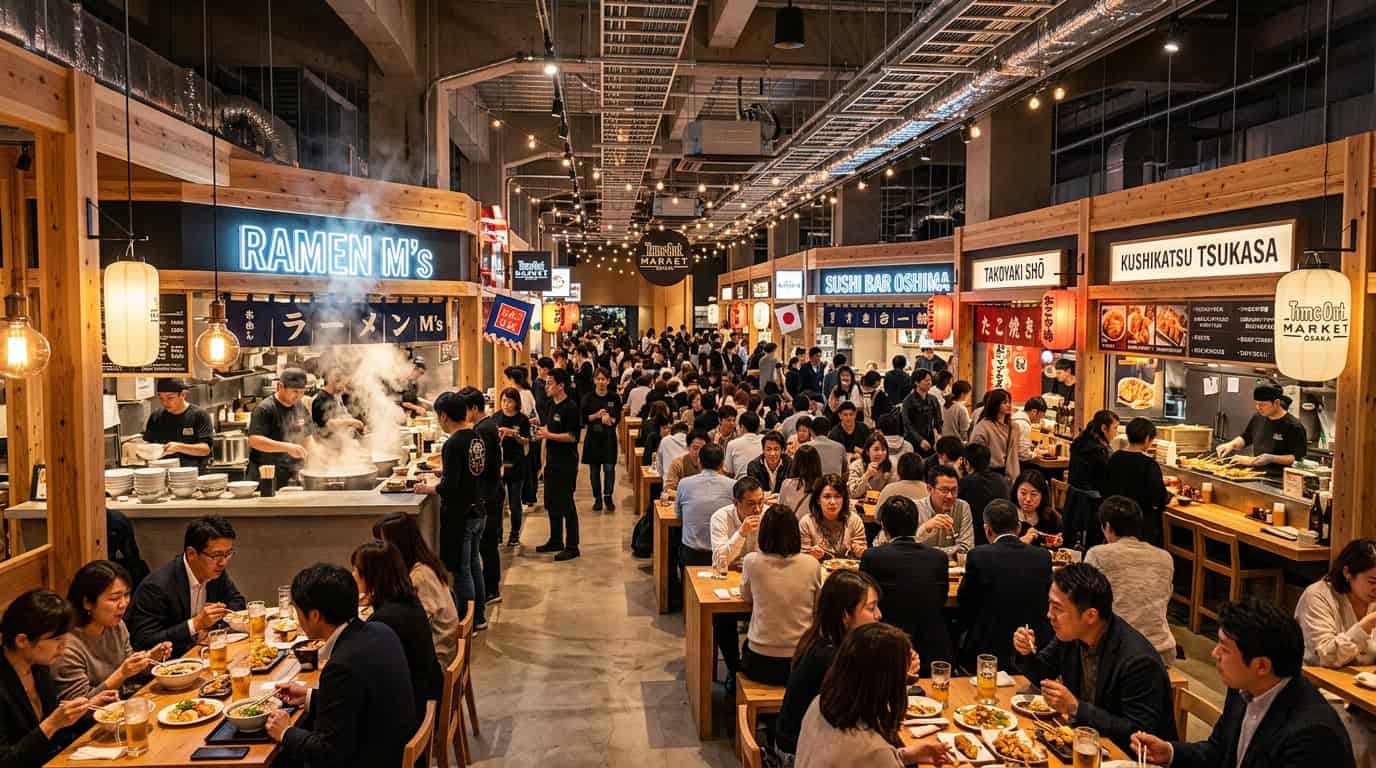 A bustling, modern interior view of the Time Out Market